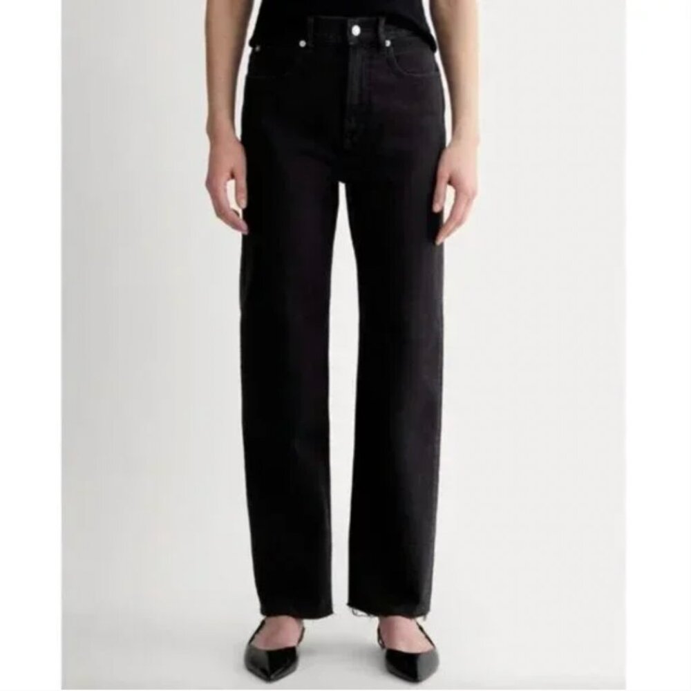 Everlane High-Rise Straight Leg Jeans — Black